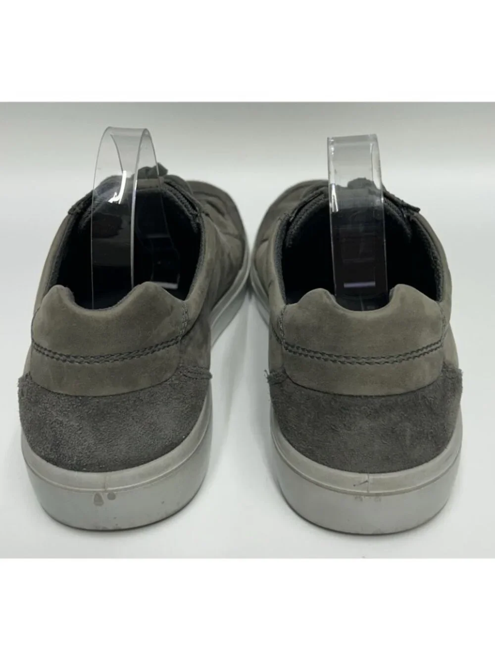 Ecco Men's Soft Classic Lace Up Sneaker Grey Perforated Shoe Sz 45 EU/11-11.5 US